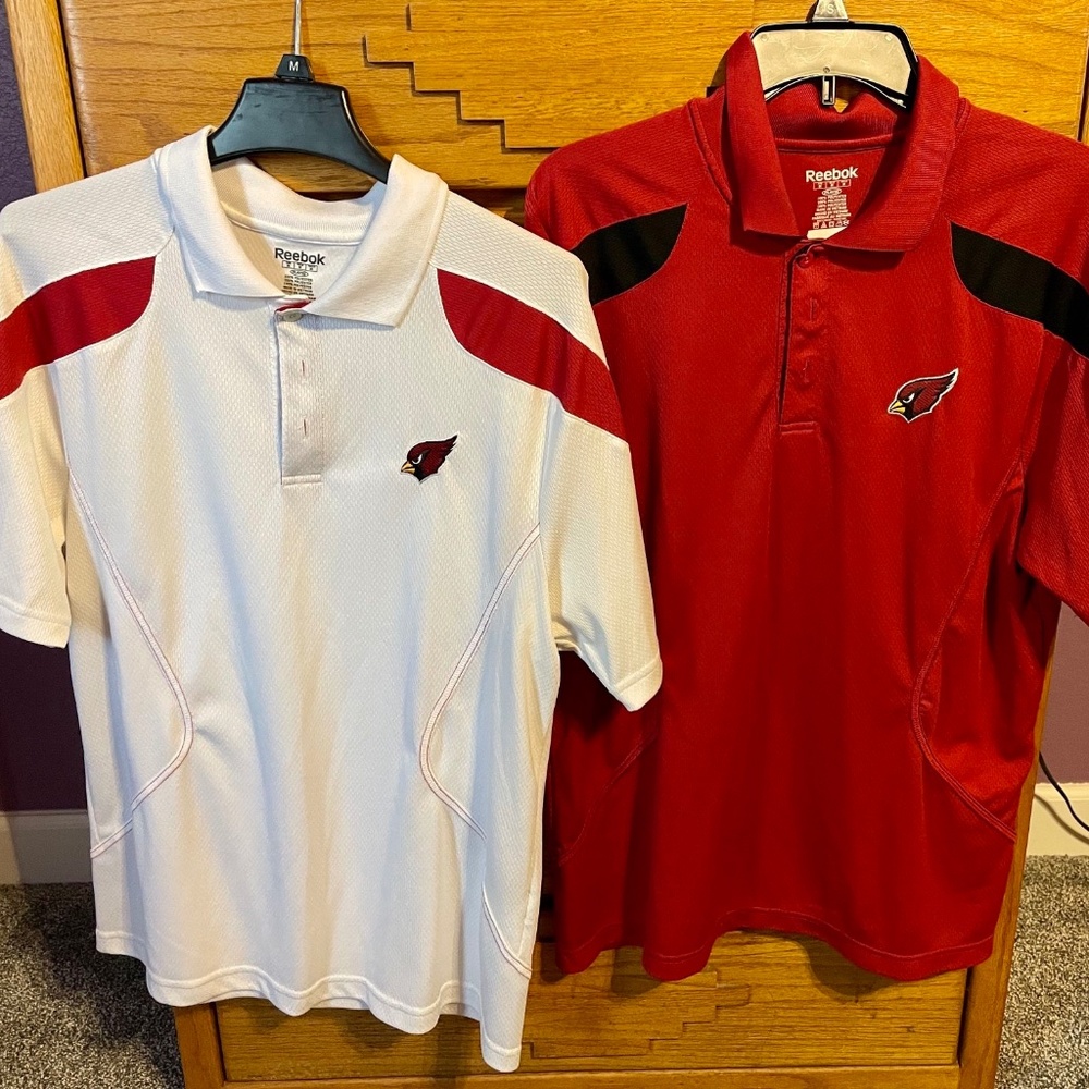 White Reebok Arizona Cardinals Polo Shirt (M)